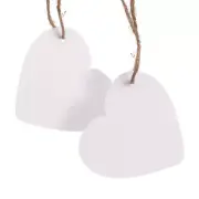 10 WHITE HEART Swing Card Tags jute string cards hampers Valentines Day Gifts