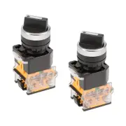 2 pcs Latching Lock 2 Positions Rotary Selector Select Switch DPST 440V 10A 22mm