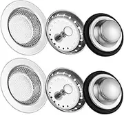 6 Pack of Kitchen Sink Stopper Strainer,Carry360 Anti-Clogging Stainless Steel Sink Disposal Stopper, Perforated Basket Drain Filter Sieve or Keep Water for Kitchen Sink Drain