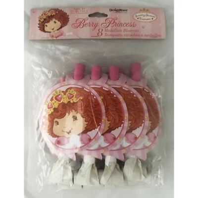STRAWBERRY SHORTCAKE BLOWOUTS (8) ~ Birthday Party Supplies Noise Makers Berry