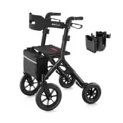 Rollator Walker with Seat, Tall Walkers for Seniors, 12" Big Rubber Wheels Al...