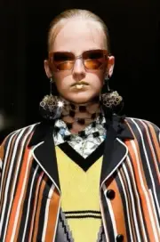 PRADA S/S 2016 RUNWAY Black Pom-Pom Rosette Mesh Small Dickey Bib Scarf NWT