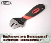 Stubby Adjustable Wrench Shifter Spanner for Confined Area 20mm Wide Open Jaw