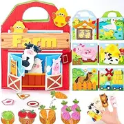 CLSSLVVBN Travel Activity Set for Toddlers – 15-in-1 Busy Book with Educational Games Educational Felt Toddler Quiet