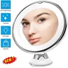 UK 10X Magnifying Mirror With LED Lights Make Up Shaving Illuminated Cosmetic