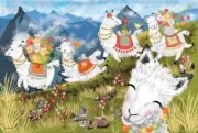 Leaping Llamas Floor Puzzle by Victoria Hutto - 36 Pieces