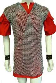 BUTTED ALUMINIUM SLEEVELESS CHAINMAIL SHIRT CHAIN MAIL HAUBERGEON LARP COSTUME