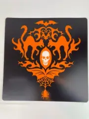 Ghouls' Gala 2008 - Set of 6 Halloween Placemats 15" x 15" Skull Cats NOS