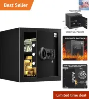 Safe Box 1.6 Cuft Fireproof Waterproof Home Safe, Keypad Medium Lock Box Cabi...