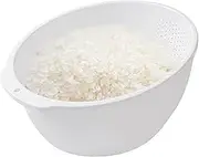 Quinoa Washing Bowl, Colander Bowl with Side Drainers, Food Safe Rice Washing Rinser for Rice, Pasta, Vegetables, Fruits