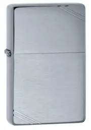 Zippo 230, Classic Brushed Chrome Finish Lighter With Slashes, Vintage Look