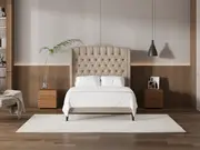 My Style Winged Headboard & Slimline Base - Double / Natural / Slimline Base