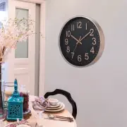 Non Ticking Clock Compact Design Large 3D Arabic Numerals Sturdy ABS Resin Dial