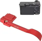 Thumb Up Grip for A6700 Cameras, Metal Thumb Up Rest Hand Grip, Hot Shoe Thumb Grip, for Stable and Safe Hand Hold (Red)