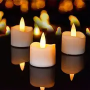 24-Pack Flameless LED Tea Lights Candles Battery Operated, Long Lasting Fake Electric Candles TeaLights for Votive, Aniversary, Wedding Wedding, Christmas, Halloween Decorations