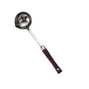 Creative Wooden Handle Oil Fliter Spoon 304 Stainless Steel Heat Insulation Separation Oil Soup Spoon Kitchen Tableware Supplies