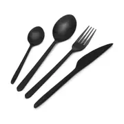 16 Piece Matte Black Cutlery Set