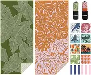 Eunzel 2 Pack Microfiber Beach Towel, Quick Dry Travel Towel Large Sand Free Towel for Beach, Camping, Swim Pool, Gym, Sports& Yoga 71"x32", Palm