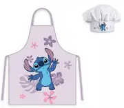 Disney Lilo and Stitch Hibiscus Kids Pink Apron and Chef's Hat Set