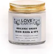 Love Earth Organic Onion Hair Mask And Spa With Onion Extract For Smooth And Frizz Free Hair 100gm