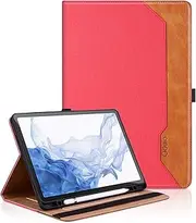 Case for Samsung Galaxy Tab S9 2023/ Tab S8 2022/ Tab S7 2020 11 inch - [S Pen Holder] Flip Folio Tablet Case with Auto Wake/Sleep Front Pocket Smart Cover,Rose red