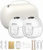 [GoNeno] Breast Pump Hands Free with Carrying Bag, Quiet & Discreet S39 Wearable Pumps for Breastfeeding, Electric Breast Pump with 4 Modes & 12 Levels, Wireless Portable Breast Pump with LCD Display, Including 19mm, 21mm & 24mm Flange -2PC