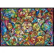 Tenyo Disney 2000 piece jigsaw puzzle Disney All Stars stained glass ‎D2000-603