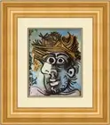 Pablo Picasso Head of a Man with a Straw Hat Custom Framed Print