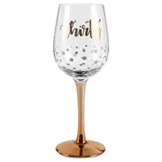Thirty Rose Gold Stem Red/White Wine Drinking Glass Gold 430ml 30th Birthday