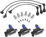 Set of 3 Ignition Coil 6 Platinum Spark Plug and 3 Wire Set Compatible with Toyota Lexus 2001-2005 IS300, 1998-2005 GS300, 1998-2000 SC300, 1998 Supra 3.0L V6 Replacement for UF228 4503 1756170