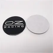4pcs 55mm OZ Racing Wheel Center Cap Stickers Car Rims Hubcaps Emblem Badge (Color : Black Silver)