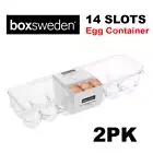 2PK Clear 14 Slots Egg Container with Lid Reusable Eggs Holder Storage Tray