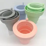 Silicone Collapsible Self Watering Pot Plant Planter With Tray Flower Cactus Pot