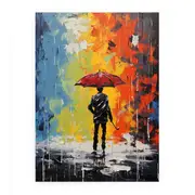 Man Umbrella Modern Art Canvas Print