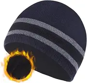 [CHUANGLI] Oversize XXL Mens Beanie Hat for Big Heads 23.6"-25.6", Large Winter Warm Knit Skull Cap Ribbed Stocking Hat Toboggan Cap