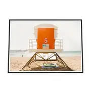 Galrie Premium Lifeguard Stand at Imperial Beach - Perfect for Safety and Style, Black Frame, 70 x 100cm (28 x 40inch)