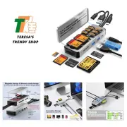 8in1 SD Card Reader,Aluminum Multi Memory Card Carrying Box SD/TF/CF/MS/XD/.0...