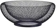 Metal Mesh Creative Countertop Fruit Snacks Basket Bowl Stand for Kitchen, LittleMU Large Black Decorative Table Centerpiece Holder for Bread, Candy - 10 Inches