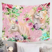 Floral Unicorns Tapestry