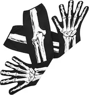 [HAPINARY] 1 Pair Gloves Costumes Skeleton Gloves Adult Skeleton Gloves Men White Motorcycle Gloves Mechanic Gloves Costumes for Men Long Glove Clothing Man Wrist Bone Universal