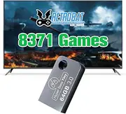 JAnimauxx Hyper-Base-Tiny Portable Game Console with 8371 Classic Retro Games, Wireless Game Stick for Win OS, Plug and Play Retro Video Game Console, Emulator Console with 15 Emulators