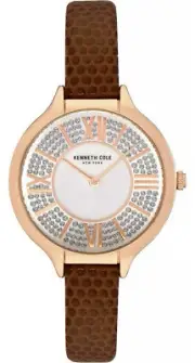 Kenneth Cole New York KC51054006 Women's Analog Watch Brown Leather Strap