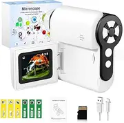 Pocket Microscope for Kids, 2'' LCD Screen Digital Microscope Camera 32G, 100X-1000X Handheld Microscope with 6 LED Lights, Birthday Gifts for Kids 6 7 8 9 10 11 12 Years Old Boys Girls