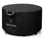 Waterproof Round Fire Pit Cover, 600D, Fits 33-36 Inch, Black, Tear Resistant