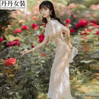 在飛比找Yahoo!奇摩拍賣優惠-熱銷 國風女裝 旗裝 中國服女裝 法式長旗袍 祺袍 改良式漢