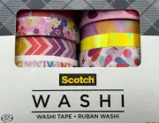 Scotch Washi Tape Set 8pk Expressions Geometric Madness Heart Apple Teacher Star