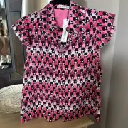 $330 Alice + Olivia Tops Alice + Olivia Martel Silk Blouse sassy stace