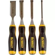 DeWALT DWHT16063 4-Piece Short Blade Wood Chisel Chisels Set - Chiseling