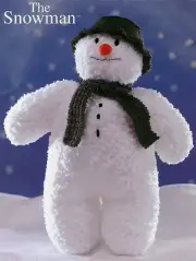 Knitting Pattern Snowman Toy Doll 41cm Scarf Bucket Hat Snowflake 8ply Yarn