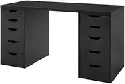 Ovela Alice Filing Drawer Desk (Black) - OVALIDESKBA